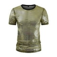 thumbnail image 2 of Wavsuf Mens Shirts Short Sleeve Summer Crew Neck Gold T-Shirts Size 3XL, 2 of 6