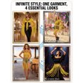 thumbnail image 6 of FEOYA Women Belly Dance Hip Scarf with Sequins Long Fringe Wrap Skirts Belt Tassel Scarf Skirt for Performance Carnival Rave Competitions, 6 of 7