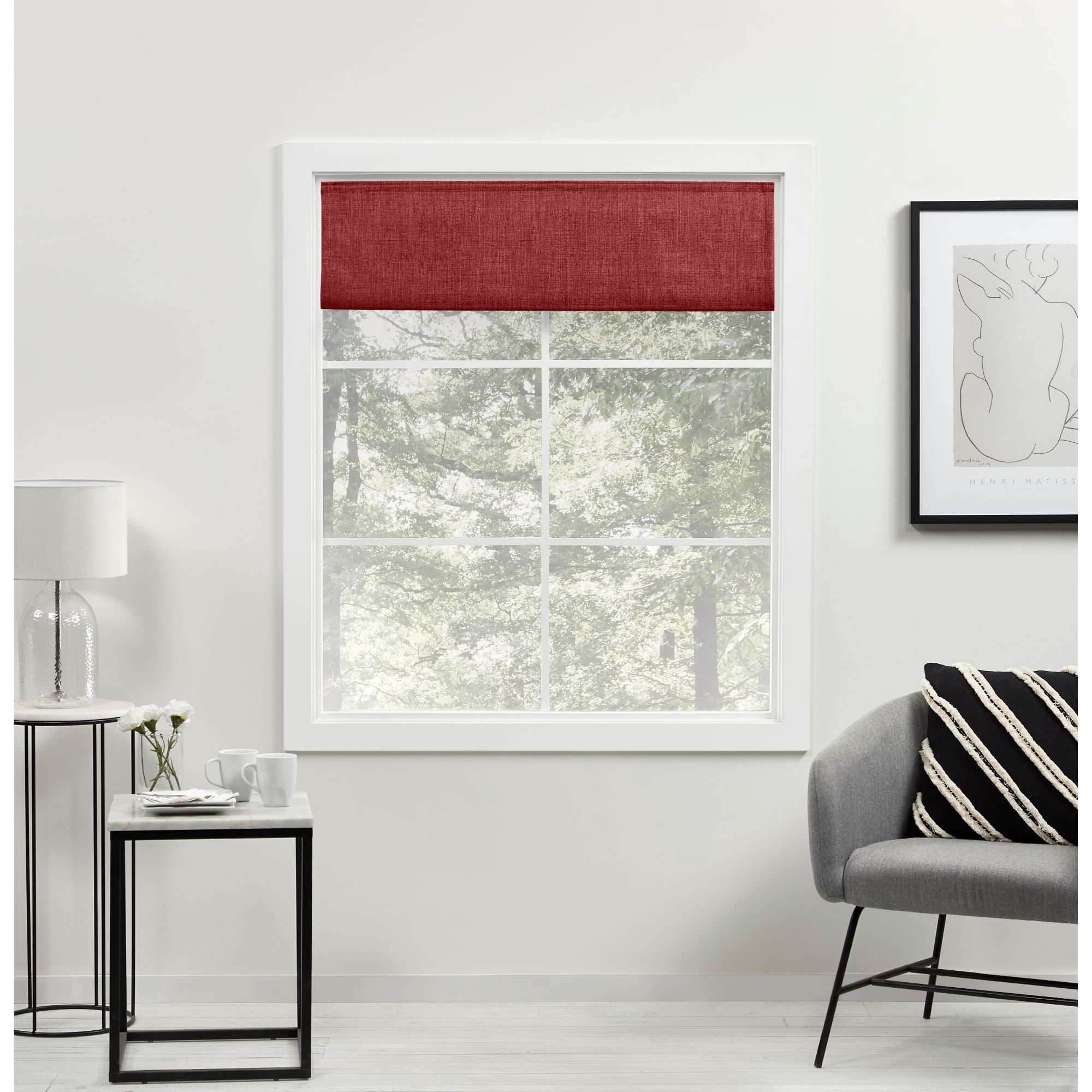 Exclusive Home Acadia 100% Blackout Roman Shade, 31"x64", Red