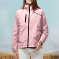 thumbnail image 2 of Yindaity Women's Trench Coats Women's Waterproof Lightweight Rain Jacket Hooded Windbreaker with Pockets for Outdoor (Pink,2XL), 2 of 6