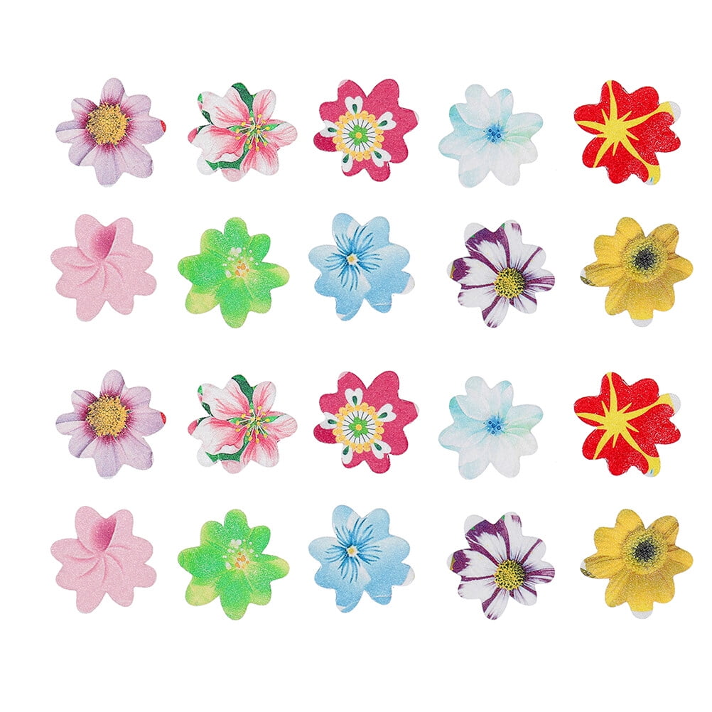 Edible Flowers Cake Decorations set of 54 Wafer Flowers Cupcake Toppers  Wedding Cake Party Food Decoration Mixed Size & Colour