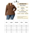 thumbnail image 6 of Agnes Orinda Women's Plus Size Knit Thin Fall Winter Trendy Crochet Comfy Pullover Sweaters 3X Brown, 6 of 6