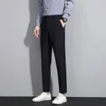 thumbnail image 4 of Pantalones de traje de hombre de talla grande Pantalones de verano rectos para hombre Negro Lujoso coreano Reseñas Muchas prendas de trabajo baratas 2024 Tela nueva en, 4 of 5