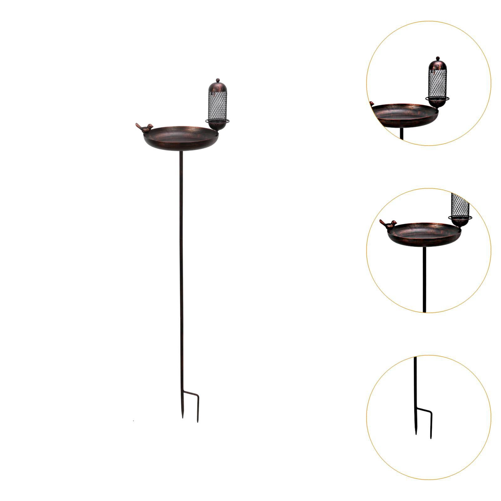 simhoa Bird Bath Birdfeeder Metal Ornament Spa with Pile Decoration Water Bowl Bird Bath Bird Feeders for Lawn Outdoors in The Back Terrace