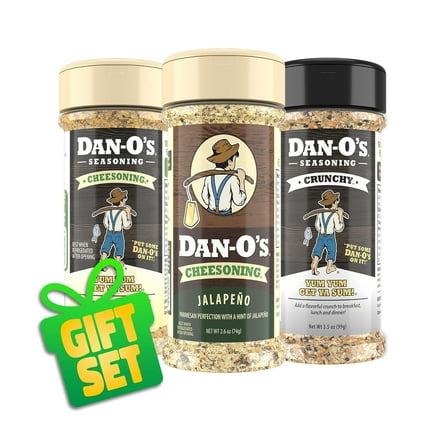 Seasoning - Top It Off! Holiday Gift Set - Seasoning for Cooking & Grilling Anything - meat, vegetables, snacks, popcorn seasoning - Small bottle 3 Pack | Crunchy, Cheesoning & Jalapeño Cheesoning
