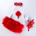 thumbnail image 2 of Mercatoo Newborn Infant Baby Girls Outfit Embroidery Long Sleeve Romper Tutu Tulle Skirt Blanket Matching Headband, 2 of 6