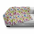 thumbnail image 3 of Love Soft Flannel Fleece Blanket, Colorful Hearts and Butterflies Silhouettes Doodle Style Happy Valentines Day Pattern, Cozy Plush for Indoor and Outdoor Use, 60" x 80", Multicolor, by Ambesonne, 3 of 6