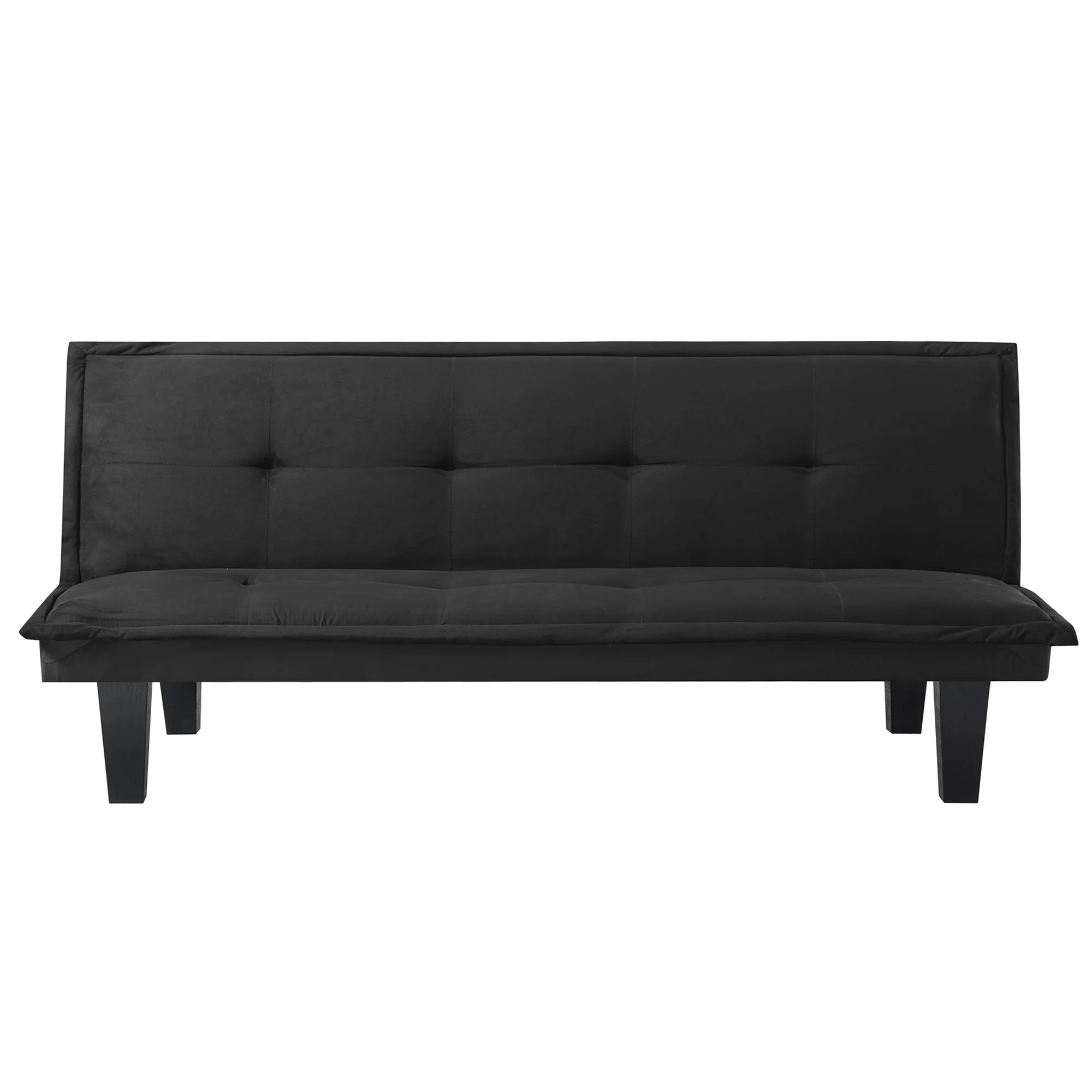 Modern Faux Suede Convertible Futon Sofa Bed,Upholstered Futon Couch with 3 Adjustable Backrest Angles,Suitable for Apartment,Living Room,Small Space,Black