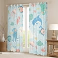 thumbnail image 2 of Homewish Kawaii Dolphin Octopus Black Out Curtains for Kids, Cute Ocean Whale Fish Curtains Pack of 2 (42x63 Each), Cartoon Sealife Bedroom Curtains, Black Out Curtains Room Decor, 2 of 6