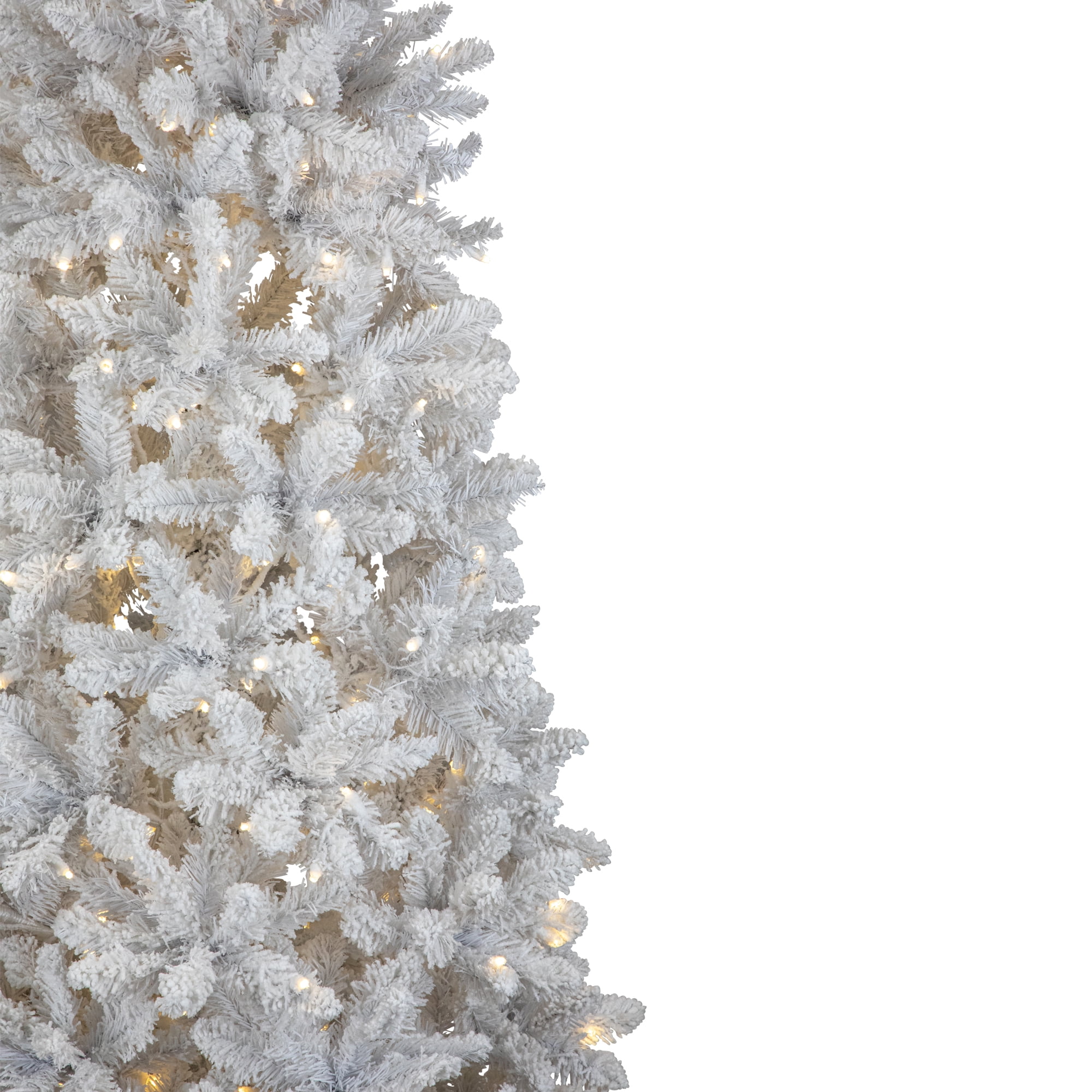 Northlight Clear LED White Prelit Slim Christmas Trees, 7.5'