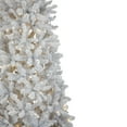 thumbnail image 3 of Northlight Pre-Lit Slim Flocked White Pine Artificial Christmas Tree - 7.5' - Warm White LED Lights, 3 of 6