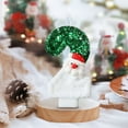thumbnail image 4 of Xihbxyly Vela de Papá Noel Verde y Blanca con Diseño de Muñeco de Nieve y Sombrero Rojo, Hecha a Mano con Polvo Brillante, Empaque de Pet Transparente, Decoración Navideña, Tamaño 4 X 7,5 Cm, 4 of 5