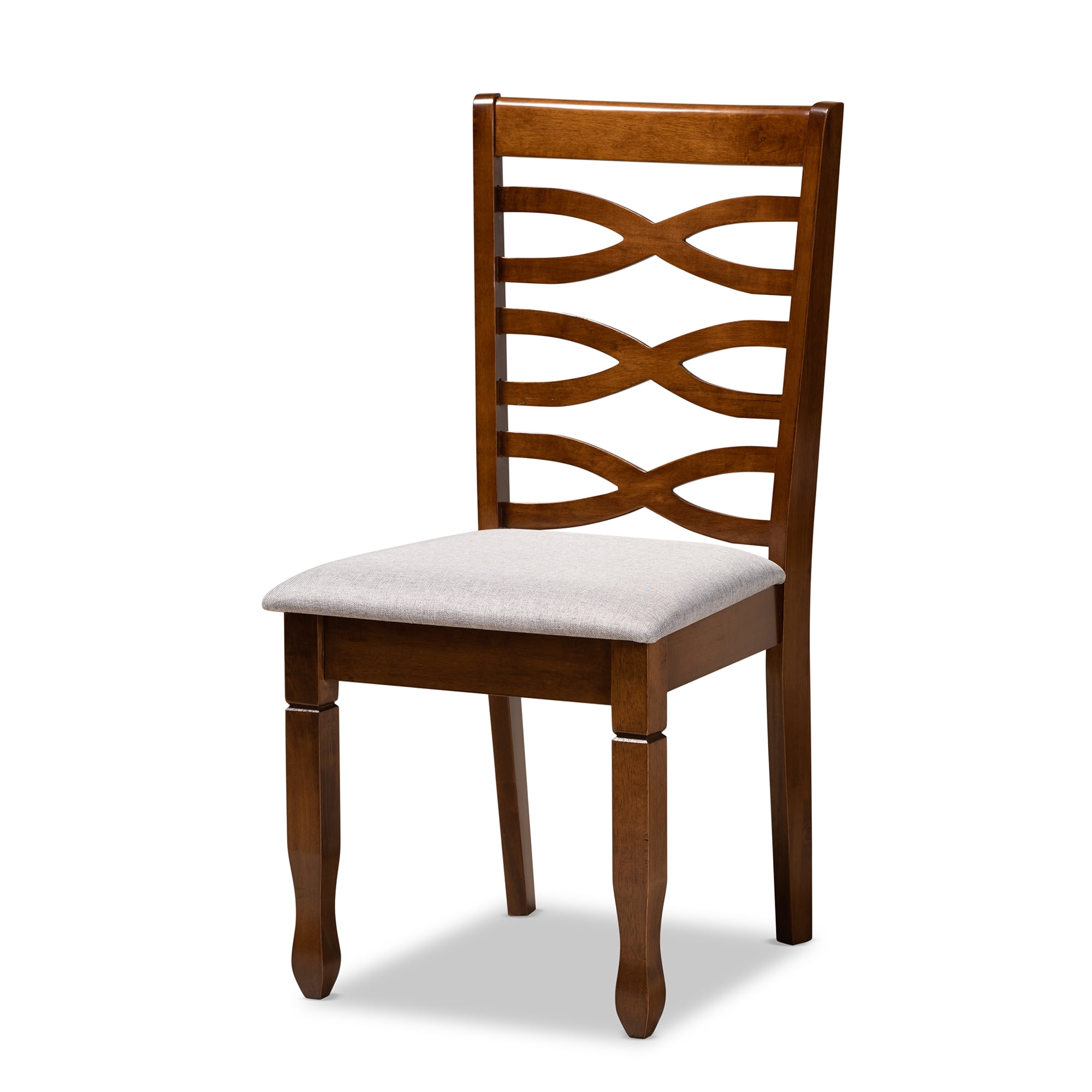 Baxton Studio Mila Modern and Contemporary Grey Fabric Upholstered and Walnut Brown Finished Wood 7-Piece Dining Set