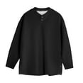 thumbnail image 5 of HAOTAGS Men's Pullover Sweatshirts with Button Long Sleeve Cotton Sweatshirt Top Black Size XL, 5 of 6