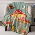 thumbnail image 2 of Flannel Fleece Throw Blanket FarmMushroom Spring Butterfly Flower Lightweight Soft Plush Blankets,Stars Moon Natural Scenery Cozy Warm Throw Blanket for Couch Sofa Bed Car Office 40x50in, 2 of 9