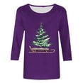 thumbnail image 4 of ‌FDGIU Funny Christmas Shirts for Women - Cute Xmas Tree Print 3/4 Sleeve Blouses, Holiday Tops with Crew Neck, Funny Christmas Tops, 4 of 5