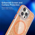 thumbnail image 6 of TECH CIRCLE for iPhone 16 Pro Case 6.3-Inch (2024), Clear Back, Cute Shimmer, Compatible with MagSafe, Built-in Hidden Phone Stand, Slim Fit Thin Lightweight, Magnetic Protective Back Cover, Orange, 6 of 8