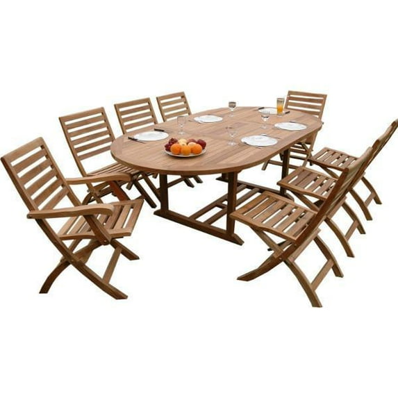 Teak Bahama Andrew 9-Pieces Dining Set