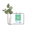 thumbnail image 1 of Chestry Elements Period Table Nonmetal Hydrogen H Transparent Glass Hanging Vases Decoration Bottle, 1 of 2