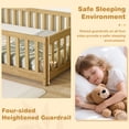 thumbnail image 3 of PORKISS Twin Floor Bed with Guardrails, Natural Wood Montessori Floor Bed Frame with Slats, Low Bed Frame for Kids Room, Open Entry Design, No Box Spring Needed, 3 of 10