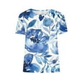 thumbnail image 5 of Odbmxy Short Sleeve T-Shirt for Women Summer Ladies Plus Size Tops Relaxed Fit Casual Cute Vacation Floral Pullover Tops,Blue M, 5 of 6