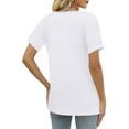 thumbnail image 3 of Short Sleeve Tops for Women Henley Neck Button Down Casual Solid Tees Tops 2026 Summer Loose Fit Shirts White M, 3 of 5