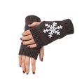thumbnail image 4 of CNKOO 1 Pair Knit Half Finger Glove Comfortable Winter Simple Knitting Craft Fingers Covers Hand Mittens with Snowflake Pattern, 4 of 6