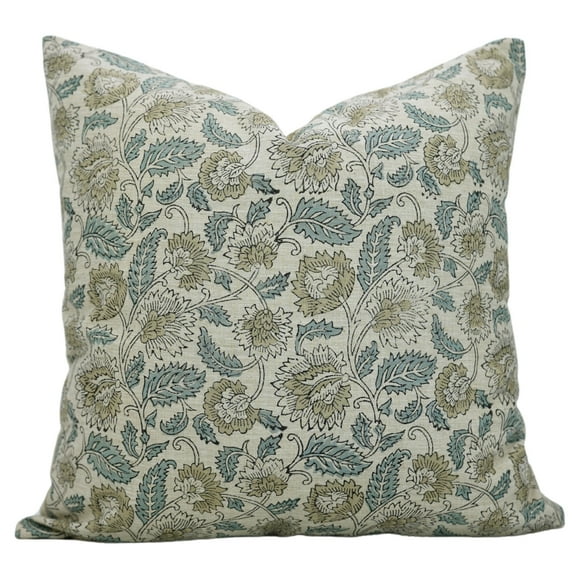 Fabdivine's Block Print designs, Lightweight & Soft Linen Blend Pillow Covers , 12"X20" , Mandakini