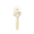 thumbnail image 3 of Angara Freshwater Cultured Pearl Olive Leaf Vine Ring in 14K Yellow Gold for Women | June Birthstone Jewelry for Her, 3 of 8