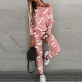 thumbnail image 4 of Gibobby Conjunto de sudadera para mujer Pantalones de murciélago para mujer, traje de para mujer, manga deportiva, estampado informal, trajes y conjuntos info(Rosa,G), 4 of 5