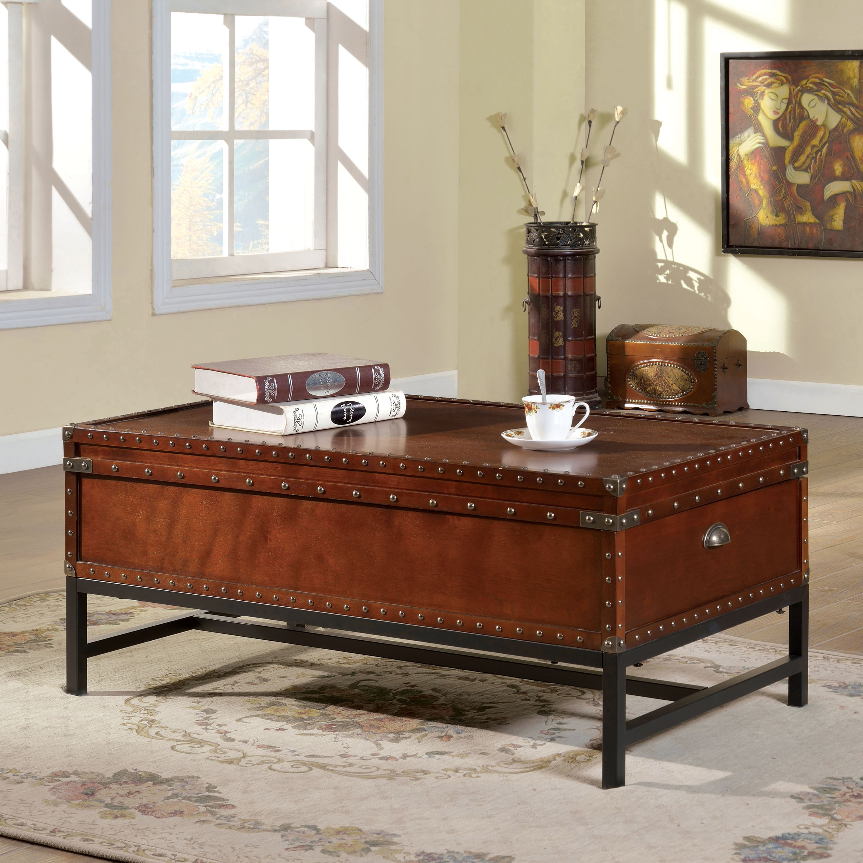 Storage Trunk Coffee Tables / Vintage Leather Trunk Coffee Table La Maison Chic Luxury Interiors : Model# qi003414l (2) $ 223 09.