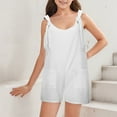 thumbnail image 4 of Onesies Solid Colored Short Overalls Fashion Summer Jumpsuit Loose Casual Baby Rompers White 2 Years-3 Years, 4 of 7