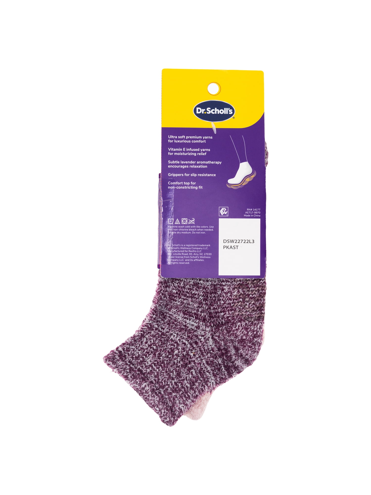 Dr. Scholl's Women's Lowcut Spa Gripper Socks, 3 Pack, Size 4-10