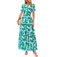 thumbnail image 1 of Vestido PRETTYGARDEN Verano 2025 Boho Floral Verde S, 1 of 4