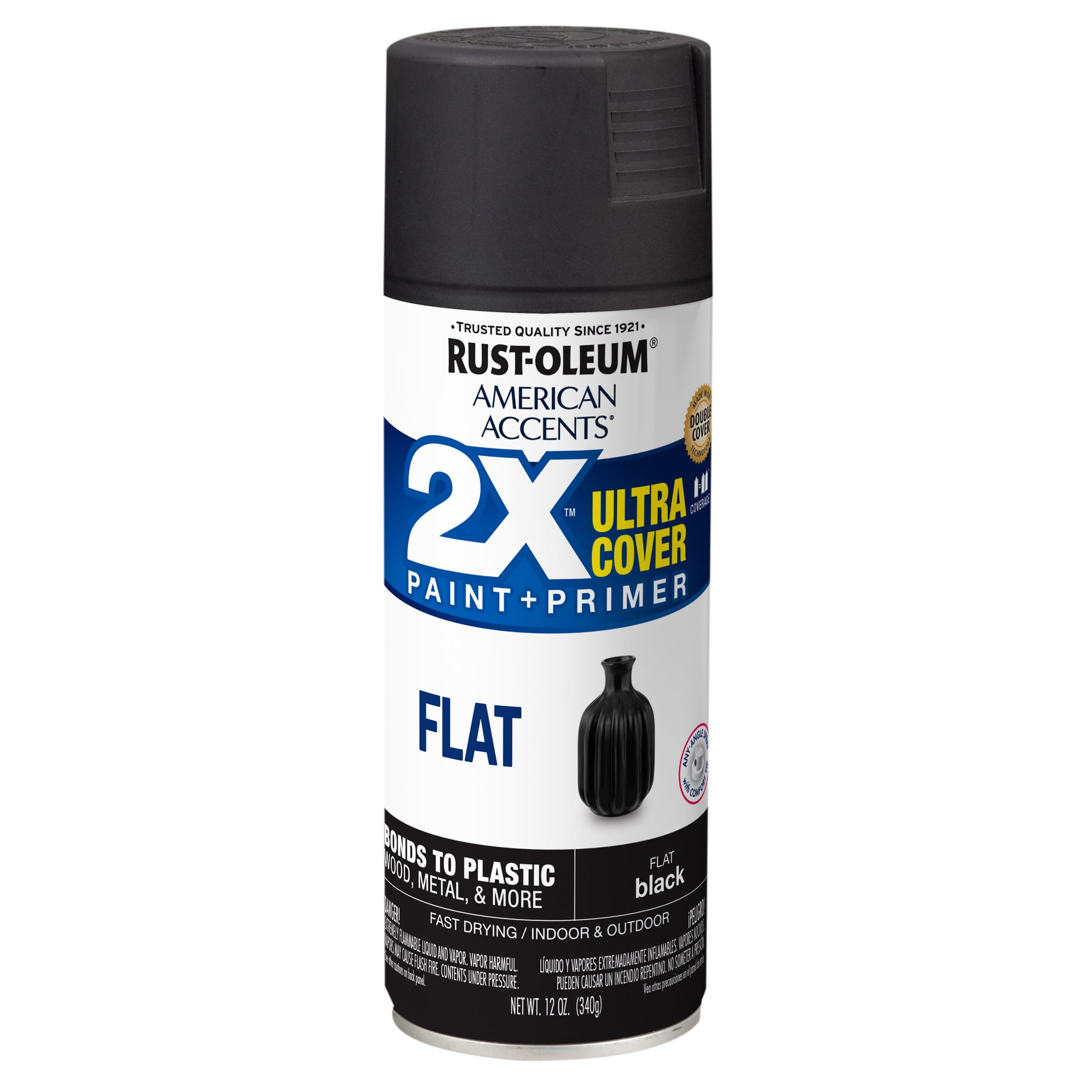 Rust-Oleum 1676830V Spray Paint, Black, Ultra-flat, 12 oz