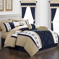 thumbnail image 2 of Chic Home BCS03430-US Owen 20 Piece Comforter Set, Navy - Queen, 2 of 5