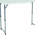 thumbnail image 4 of Ontario Furniture 4 Foot Folding Utility Table - 48" x 24" - Fold-in-Half - Lightweight and Portable with Carrying Handle, Convenient, Easy to Store, Easy to Clean & Care - White, 4 of 6