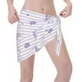 thumbnail image 3 of Disketp Stripes And Sprigs Of Lavender Women Swimsuit Cover Up Short Chiffon Summer Beach Sarong Bikini Wrap Skirt Bathing Suit, 3 of 7