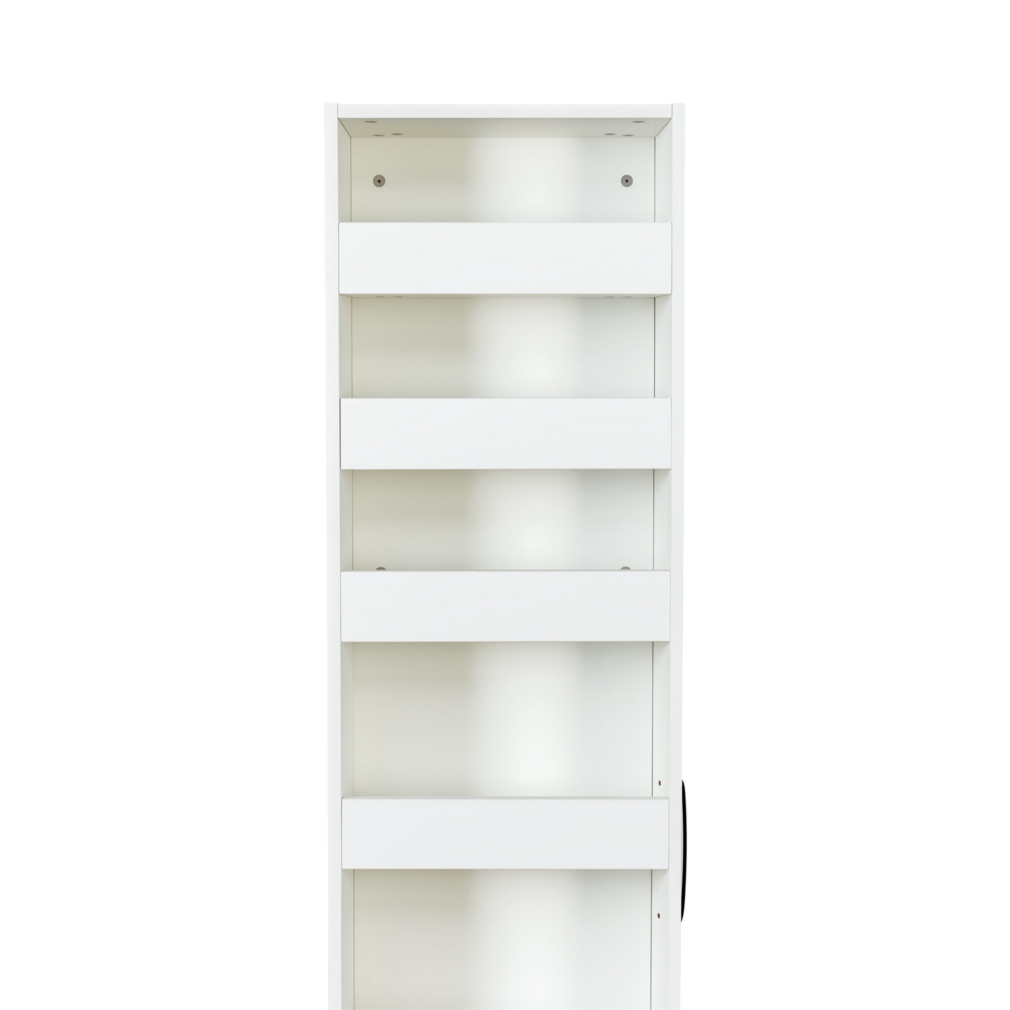 Leumius 7 Tier Multipurpose Pull-out Storage Shelf, Single-sided Open Shelf for Kitchen Living Room and Narrow Spaces White