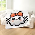 thumbnail image 5 of CafePress - Halloween Ghost Cute Checkered - Sherpa Fleece Throw Blanket 60" x 50", 5 of 5