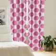 thumbnail image 2 of Ambesonne Abstract Curtains, Round Bubbles Polka Dots, Pair of 28"x84", Pink Fuchsia, 2 of 5