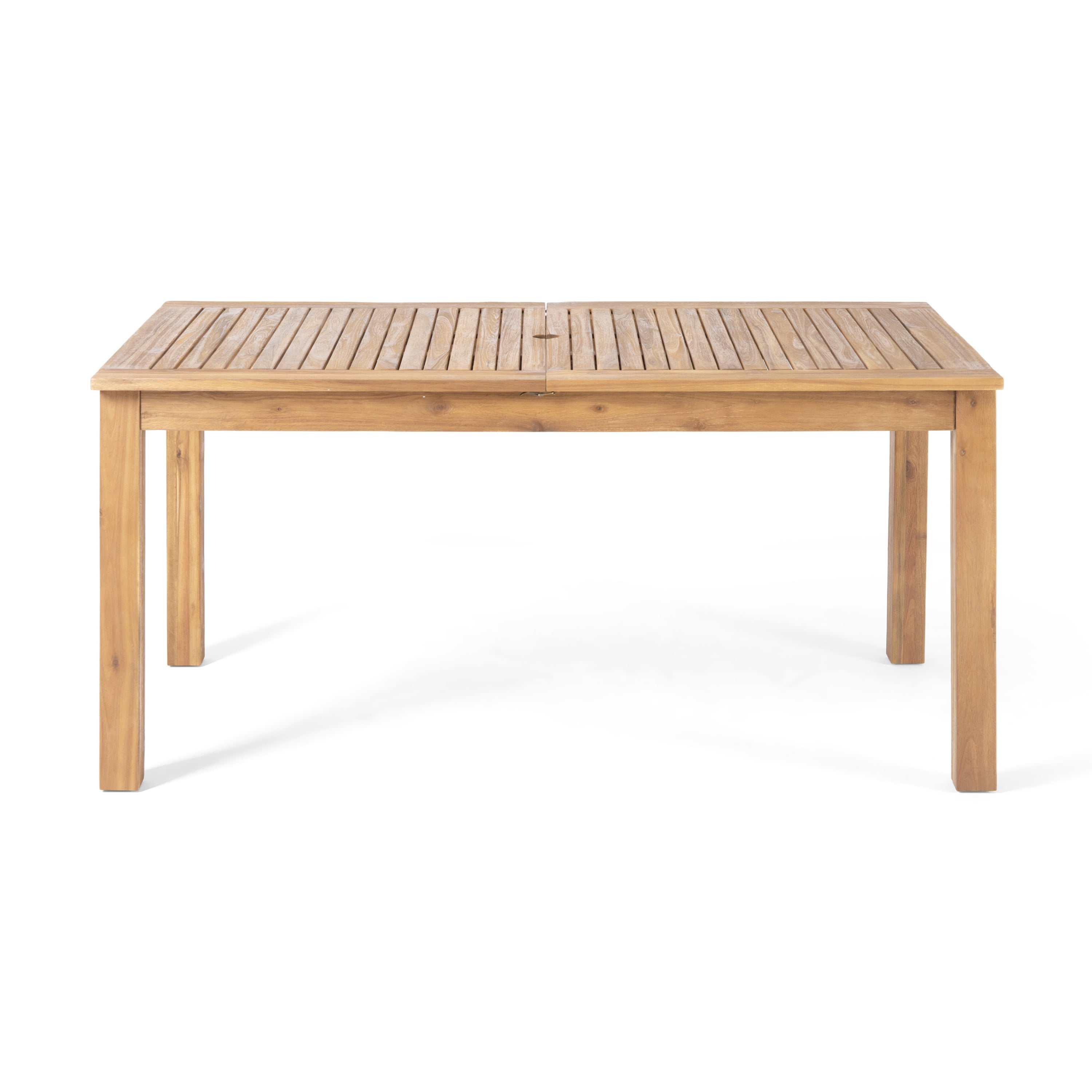 Outdoor Expandable Dining Table, Acacia Wood Frame Household Dinner Table for Patio Garden, Natural