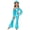 Light Blue, variant on Kids Girls Metallic Shiny Sequin Tassel Slit Bell Bottom Jumpsuit with Fedora Hat for Jazz Disco Dance Wear Hot Pink 8