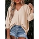 thumbnail image 3 of Top Dokotoo de manga corta con cuello en V para primavera-verano para mujer, 3 of 4