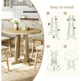 thumbnail image 3 of Tribesigns Small Round Dining Table for 2-4 People,  31.5-Inch Farmhouse Kitchen Table with Sturdy  Base for Dining Room, Small Space, 3 of 7