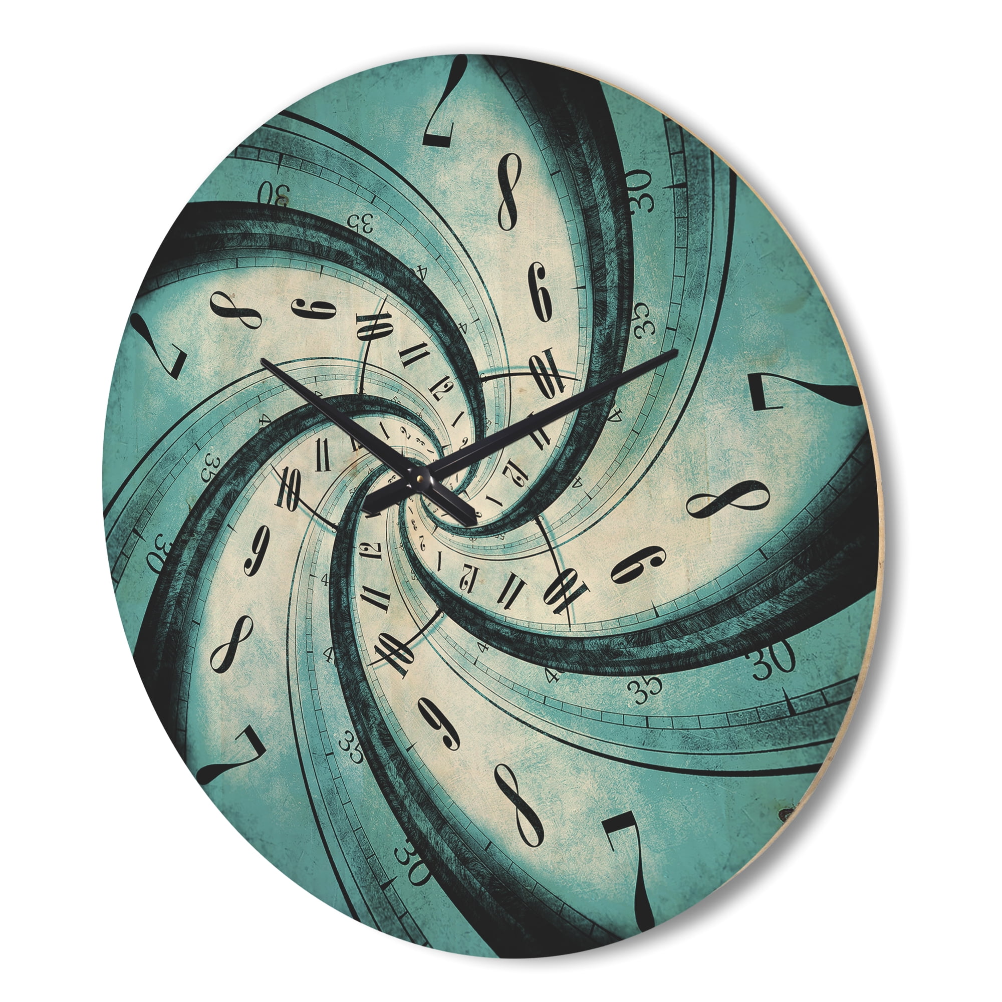 Designart 'Vortex Time Spiral ' Modern Wood Wall Clock