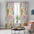 thumbnail image 6 of Kitchen Curtains 84 Inch Length 2 Panels, Summer Slippers Grommets Window Treatment Curtain, Watercolor Flip Flops Ocean Beach Light Brown Thermal Curtains Drapes for Living Room/Bathroom, 6 of 9