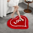 thumbnail image 3 of Moocorvic Heart Shaped Valentines Day Rug Non Slip Bath Mat for Bedroom Bathroom 27.5 Inch, 3 of 5