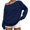 Navy, variant on Drmagiyhm Womens Off The Shoulder Tops Long Sleeve Sexy Sweatshirts Fall Cute Slouchy Sweater Pullover Top Dark Gray XL
