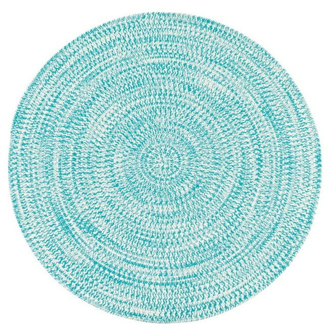 Colonial Mills Rug KA88R120X120 Kaari Tweed Round Braided Rug Aqua - 10 ft.